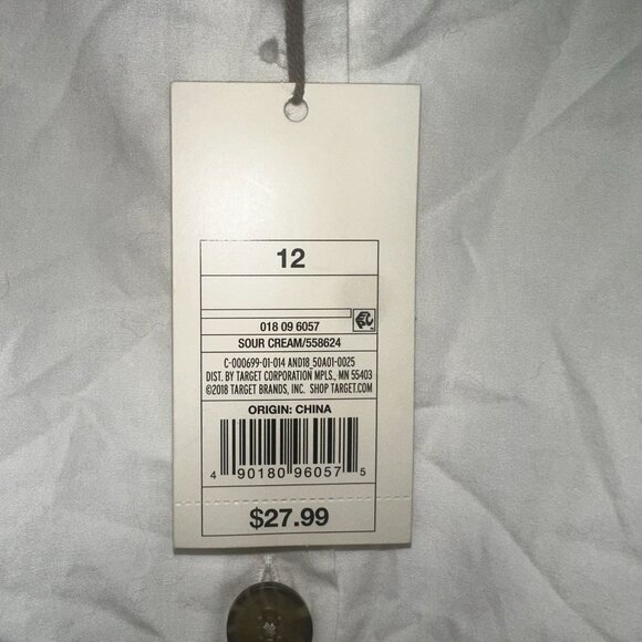 NWT a new day Button Down Dress with Tie White 12 - Picture 5 of 6